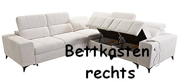 Eckcouch Dafne 3 mit Bettkästen rechts