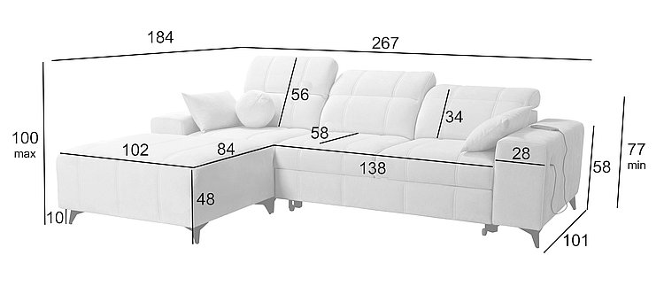 Eigenschaften Eck Schlafsoffa Dafne 1