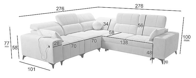 Eigenschaften Eck Schlafsoffa Dafne 3