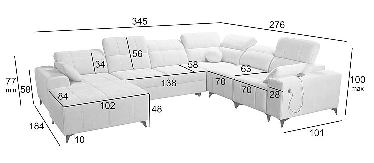 Eigenschaften Eck Schlafsoffa Dafne 8 Eigenschaften Eck Schlafsoffa Dafne 8