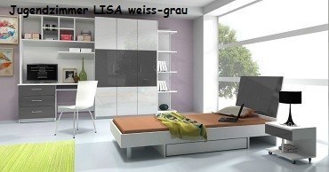 Jugenzimmer LISA weis/grau