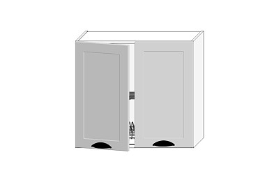 Oberschrank mit Geschirr-Abtropfgestell 80 cm, zwei Türen